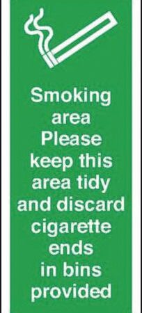 MA04854A - 250x100mm Smoking Area Please Keep This Area Tidy - Aluminium