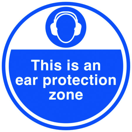 MA05655T - 450mm This is an ear protection zone Anti-Slip Floor Sign