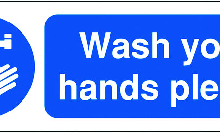 MA05819R - 100x250mm Wash Your Hands Please - Rigid