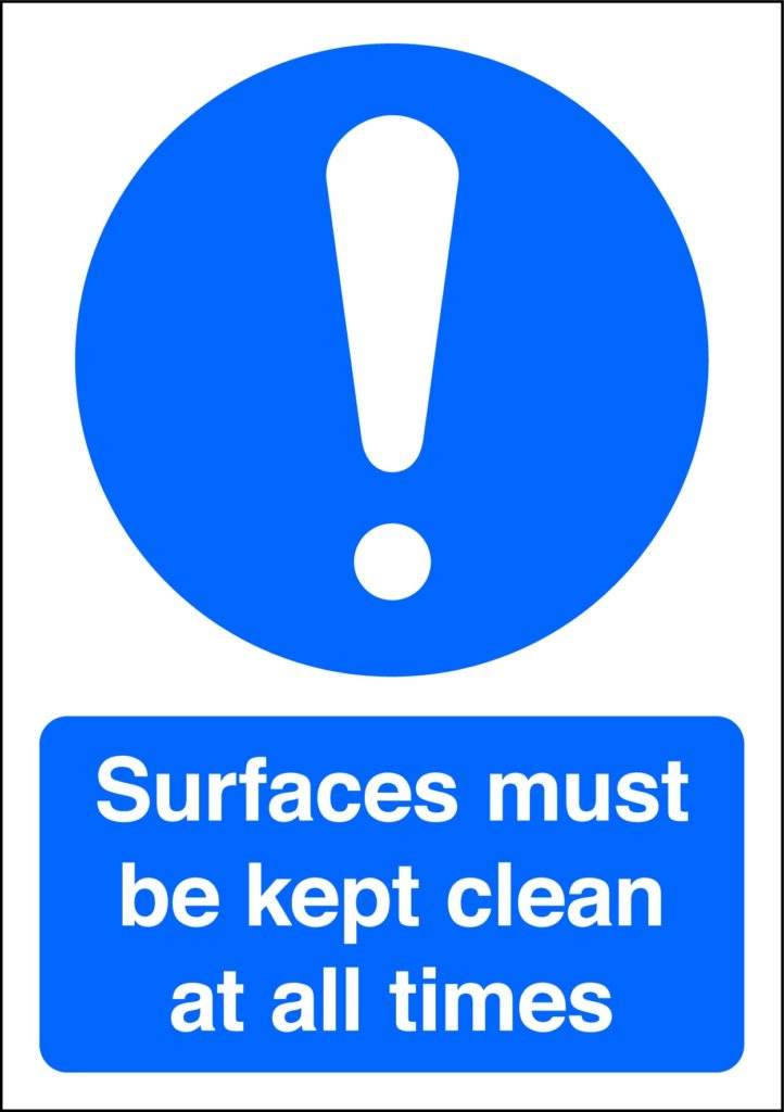 MA13250R - 297x210mm Surfaces must be kept clean at all times - Rigid