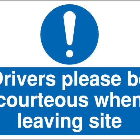 MD098AMRP - 450x600mm Drivers please be courteous Construction Sign - Rigid