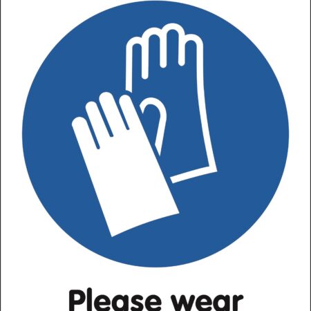 MD205A3RP - A3 Please Wear Disposable Gloves - Rigid