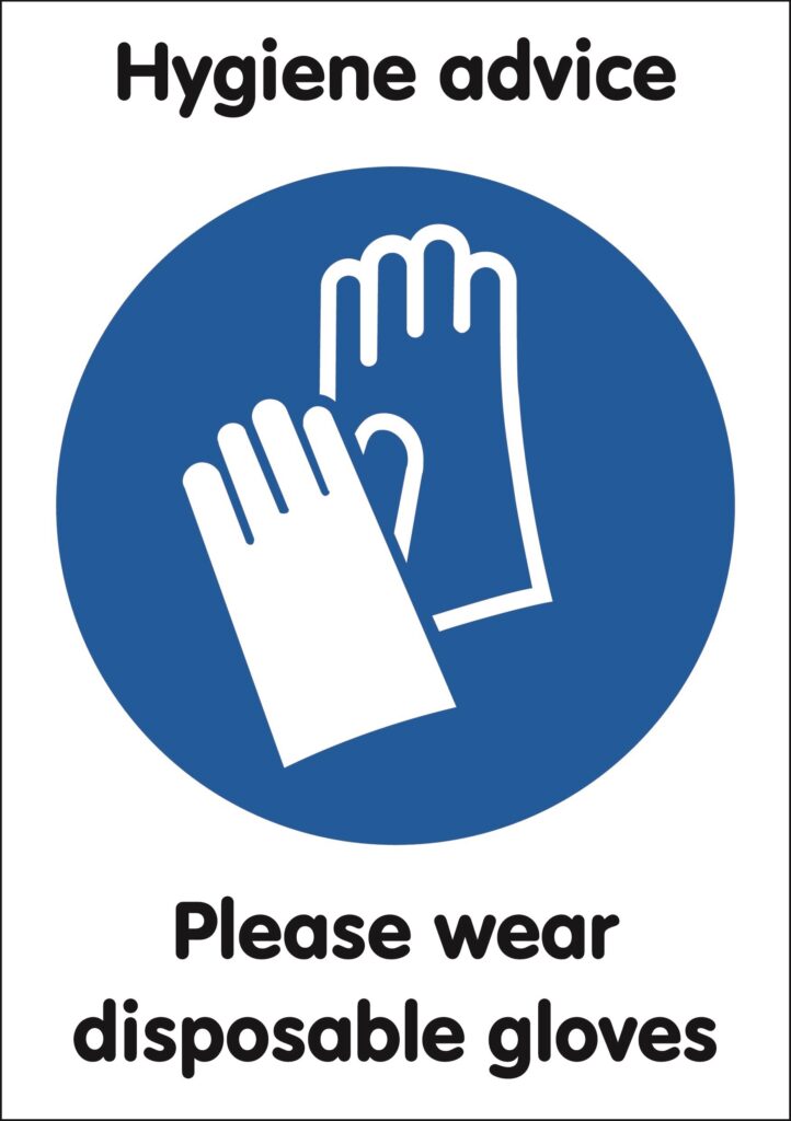 MD205A3SAV - A3 Please Wear Disposable Gloves - Self Adhesive Vinyl