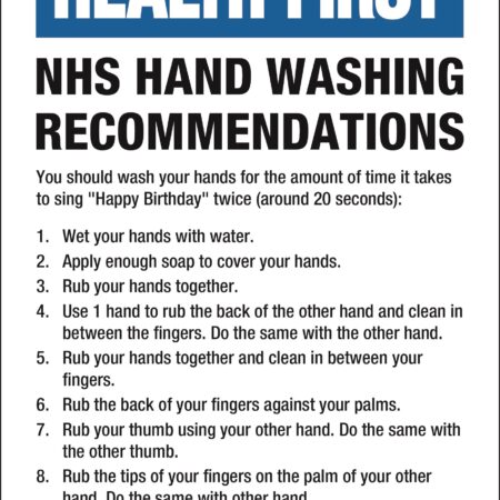 MD210A4LRP - A4 Health First NHS Handwashing - Rigid