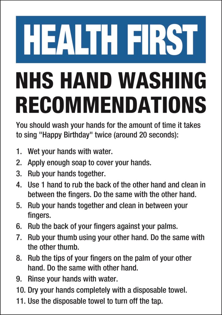 MD210A4LRP - A4 Health First NHS Handwashing - Rigid