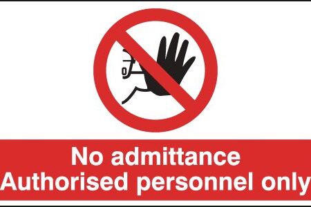 ML01510R - 150x300mm No Admittance Authorised Personnel Only - Rigid