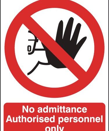 ML01533G - 400x300mm No admittance Authorised personnel only Outdoor Sign