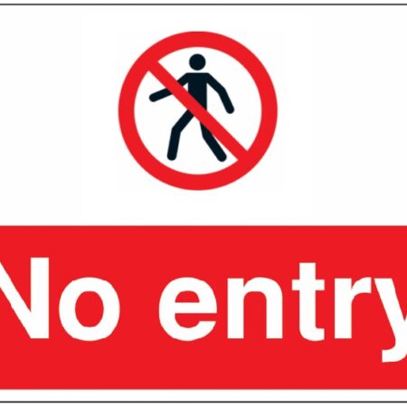 ML01736D - 450x600mm No entry stanchion sign