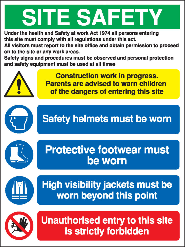 MM094ASRP - 800x600mm Under the health and safety work act Site Safety Board - Rigid