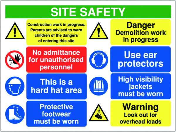 MM096ASRP - 600x800mm Site safety construction work in progress - Rigid