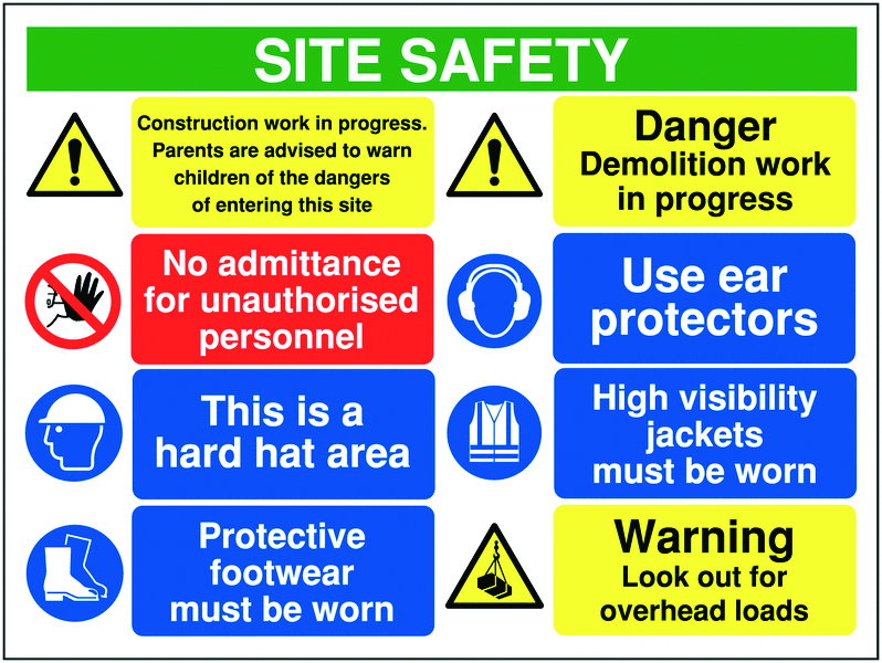 MM096ASRP - 600x800mm Site safety construction work in progress - Rigid
