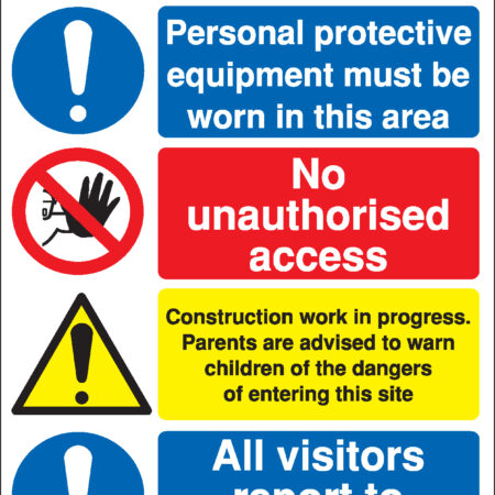 MM099ASRP - 800x600mm PPE must be worn in this area Site Safety Board - Rigid