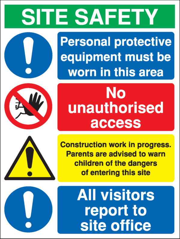 MM099ASRP - 800x600mm PPE must be worn in this area Site Safety Board - Rigid