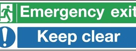 MS04010R - 150x300mm Emergency Exit Keep Clear - Rigid