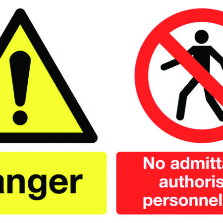 MS01529R - 300x500mm Danger No Admittance Authorised Personnel Only - Rigid
