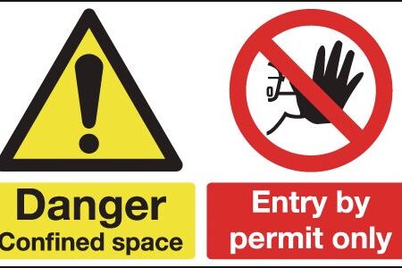 MS02110R - 150x300mm Danger Confined Space Entry By Permit Only - Rigid