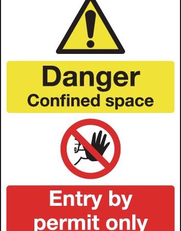 MS02150R - 297x210mm Danger Confined Space Entry By Permit Only - Rigid