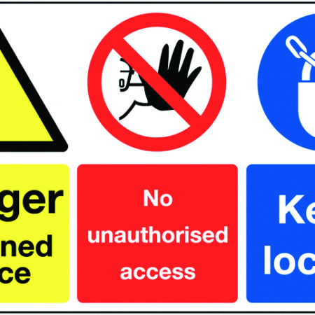 MS02229R - 300x500mm Danger Confined Space No Unauthorised Access Keep Locked - Rigid
