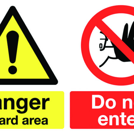 MS02729R - 300x500mm Danger Hazard Area Do Not Enter - Rigid