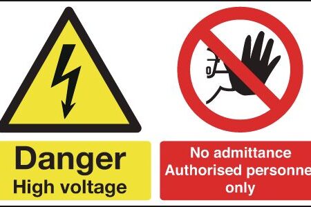 MS03110R - 150x300mm Danger High Voltage No Admittance Authorised - Rigid