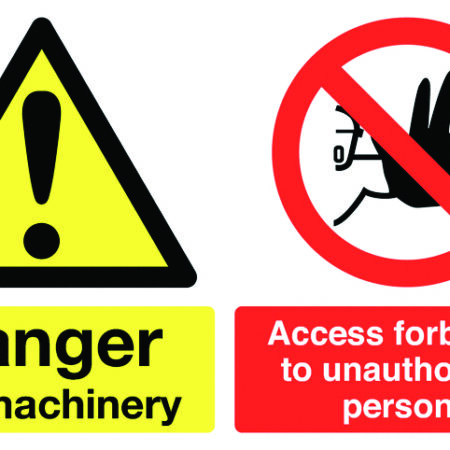 MS03410R - 100x300mm Danger Lift Machinery Access Forbidden To Unauthorised Persons - Rigid