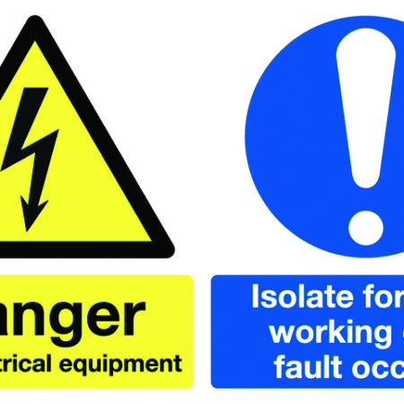 MS03610R - 100x300mm Danger Live Electrical Equipment Isolate For Safe Working Or If Fault Occurs - Rigid