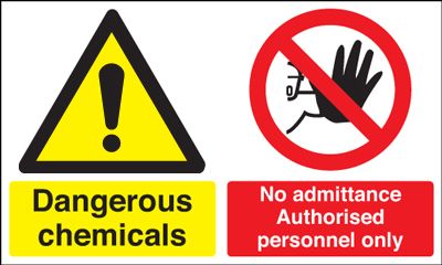 MS03829R - 300x500mm Dangerous Chemicals No Admittance Authorised Personnel Only - Rigid
