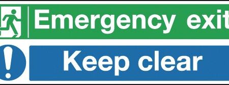 MS04011R - 150x450mm Emergency Exit Keep Clear - Rigid