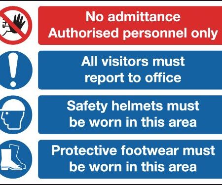 MS05241R - 600x800mm No Admittance Authorised Personnel Only All VisitorsMust Report To Site Office - Rigid