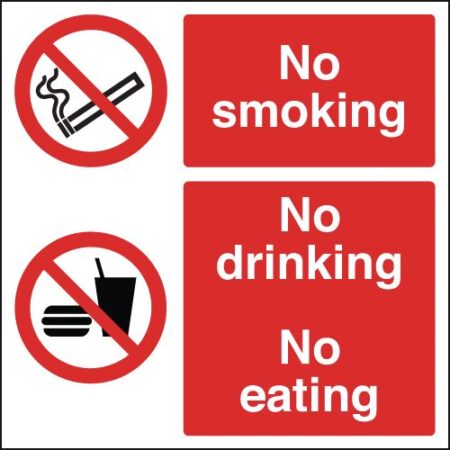 MS05428R - 300x300mm No Smoking No Drinking No Eating - Rigid