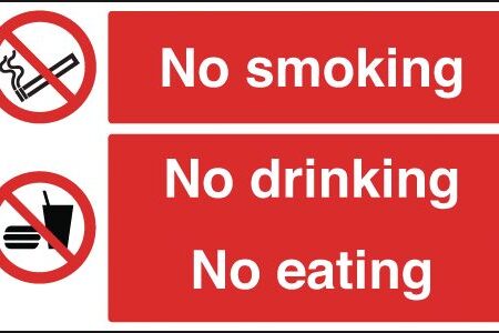 MS05410R - 150x300mm No Smoking No Drinking No Eating - Rigid