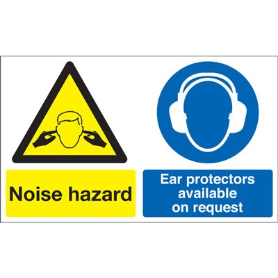 MS05729R - 300x500mm Noise Hazard Ear Protectors Available on Request - Rigid