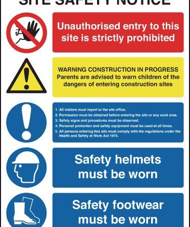 MS06133R - 400x300mm Site Safety Notice - Rigid