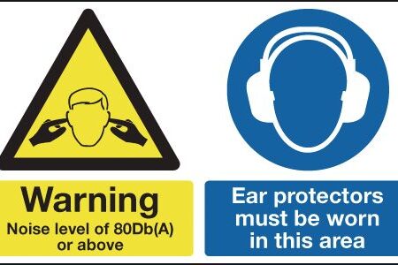 MS07129R - 300x500mm Warning Noise Level of 80Db(A) or above Ear Protectors Must Be Worn In This Area - Rigid