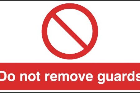 PH00810R - 150x300mm Do not remove guards - Rigid
