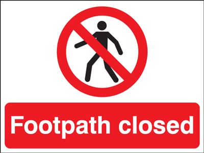 PH01536D - 450x600mm Footpath closed stanchion sign