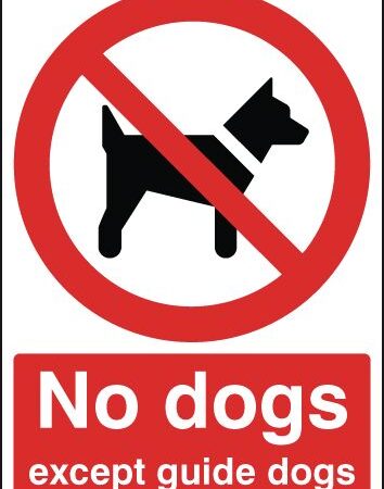 PH02849R - 420x297mm No Dogs Except Guide Dogs - Rigid