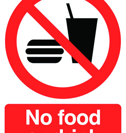 PH03349R - 420x297mm No Food or Drink - Rigid