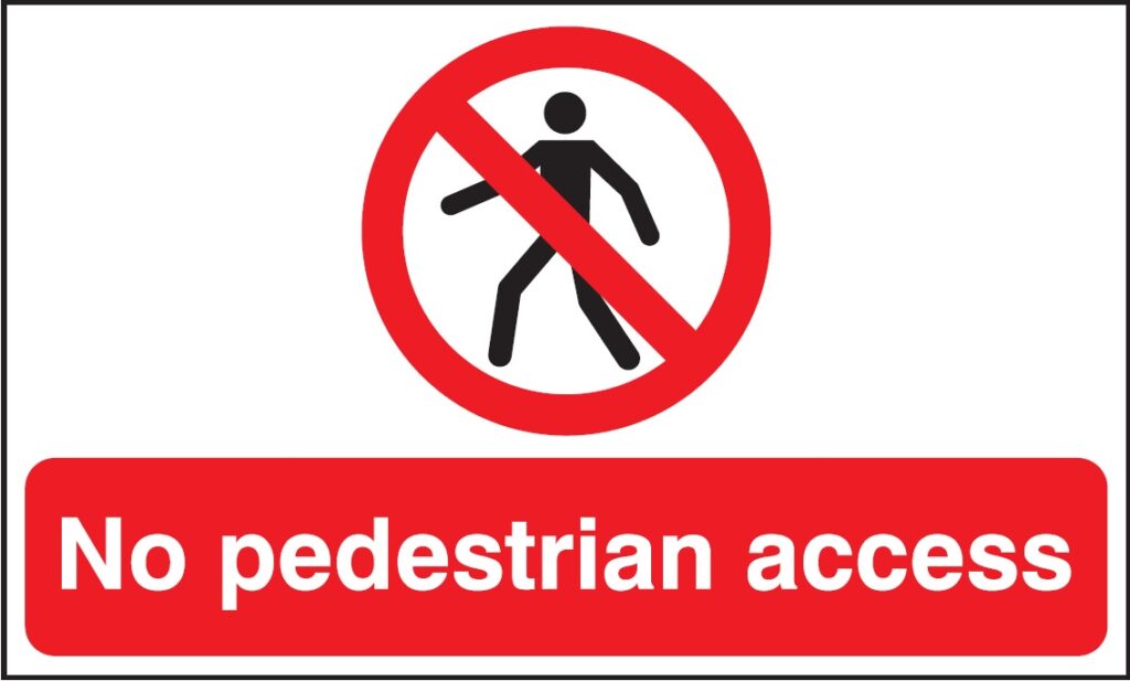 PH04229R - 300x500mm No Pedestrian Access - Rigid