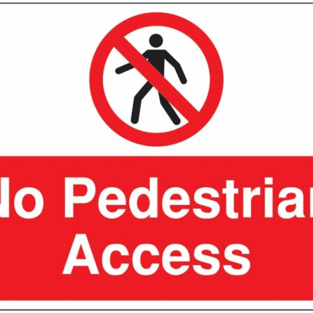 PH04236D - 450x600mm No pedestian access stanchion sign