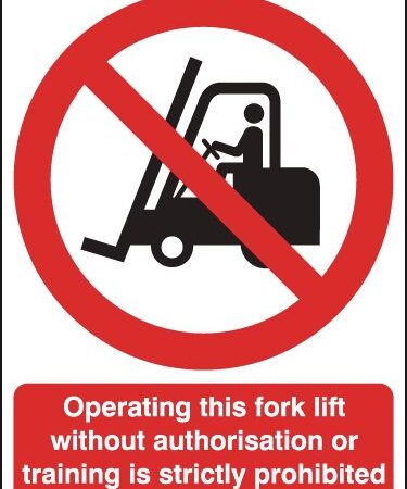 PH05449R - 420x297mm Operating this fork lift without authorisation - Rigid
