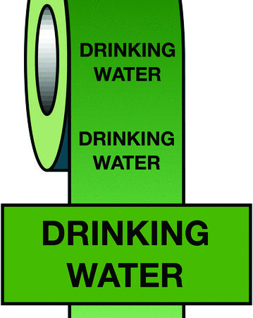 PIT01 - 50mmx33m Drinking Water BS Pipeline Marking & Identification Tape
