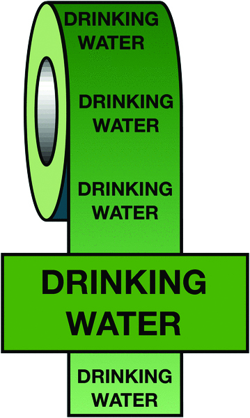 PIT01 - 50mmx33m Drinking Water BS Pipeline Marking & Identification Tape