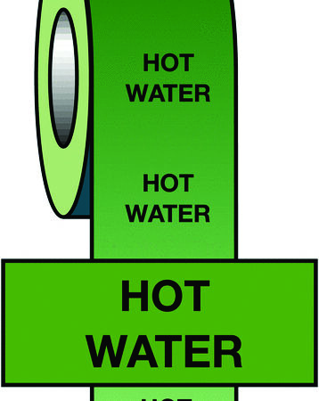 PIT04 - 150mmx33m Hot Water BS Pipeline Marking & Identification Tape