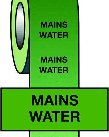 PIT11 - 50mmx33m Mains Water BS Pipeline Marking & Identification Tape