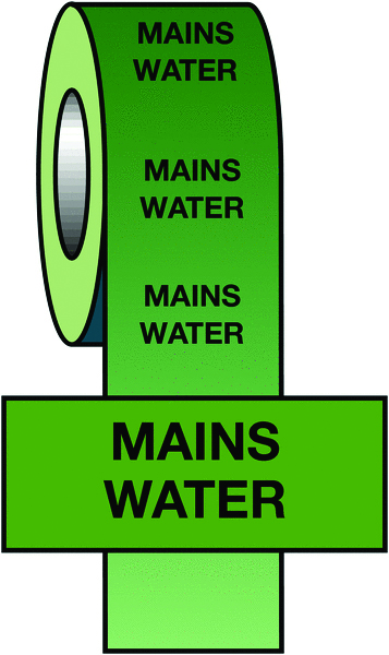 PIT12 - 150mmx33m Mains Water BS Pipeline Marking & Identification Tape