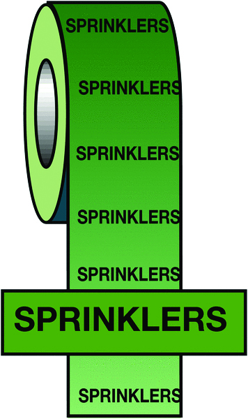 PIT14 - 150mmx33m Sprinklers BS Pipeline Marking & Identification Tape