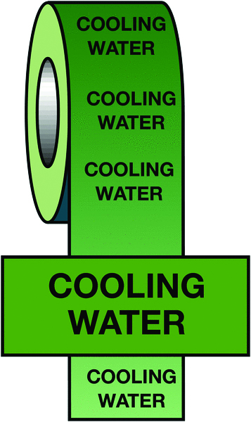 PIT15 - 50mmx33m Cooling Water BS Pipeline Marking & Identification Tape