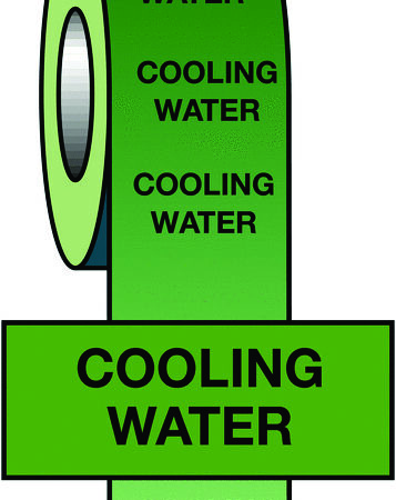 PIT16 - 150mmx33m Cooling Water BS Pipeline Marking & Identification Tape
