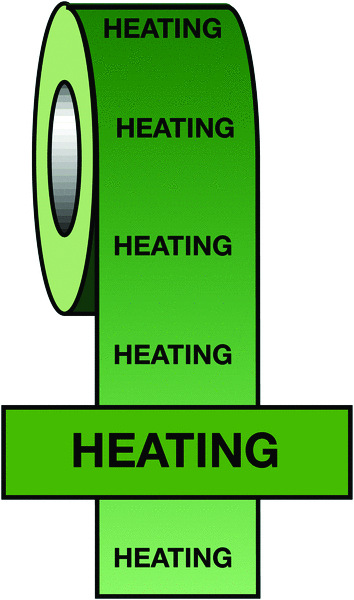 PIT19 - 50mmx33m Heating BS Pipeline Marking & Identification Tape